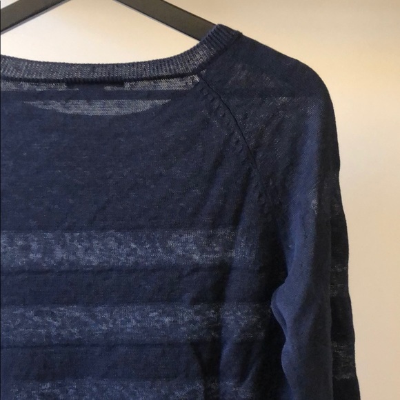 New Vince linen striped see through sheer pullover - Picture 10 of 11